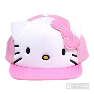 Hello Kitty 3D Bow and Ears Snapback Adjustable Hat